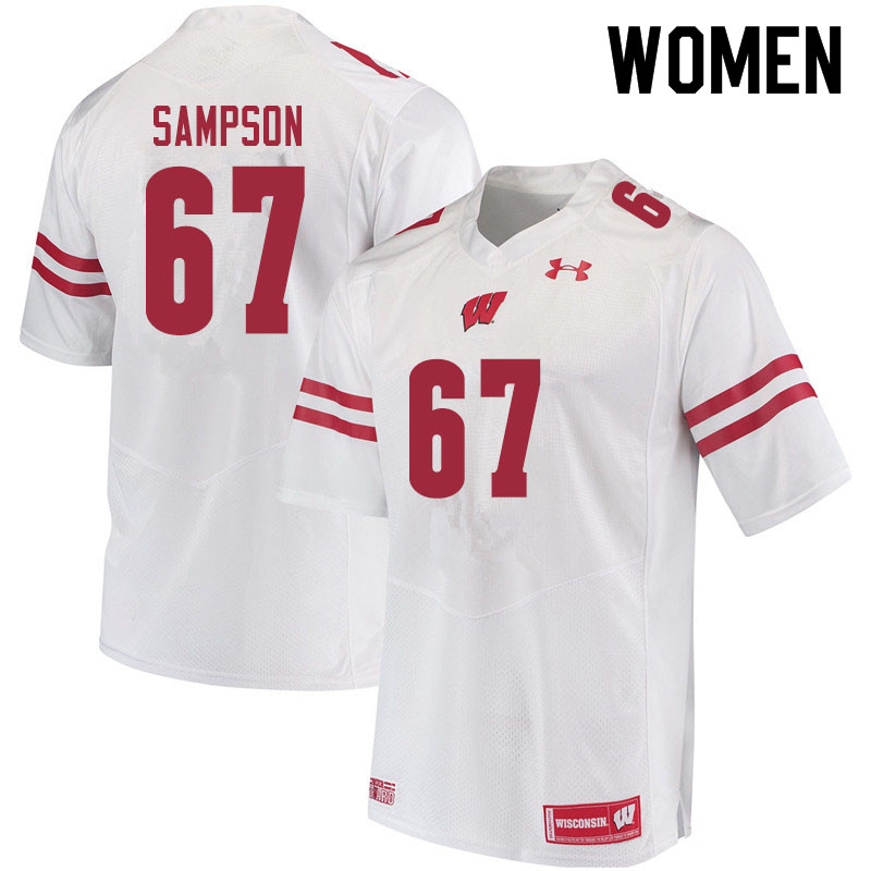 Wisconsin Badgers Women's #67 Cormac Sampson NCAA Under Armour Authentic White College Stitched Football Jersey YE40Z57DY